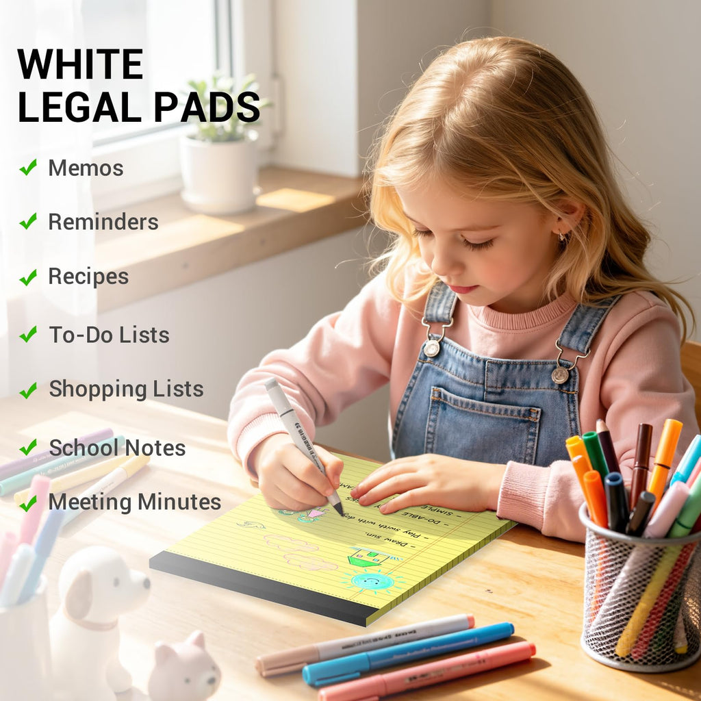 Colored Legal Pads 8.5 x 11, 3 Pack Notepads 8.5 x 11 Wide Ruled Note Pads