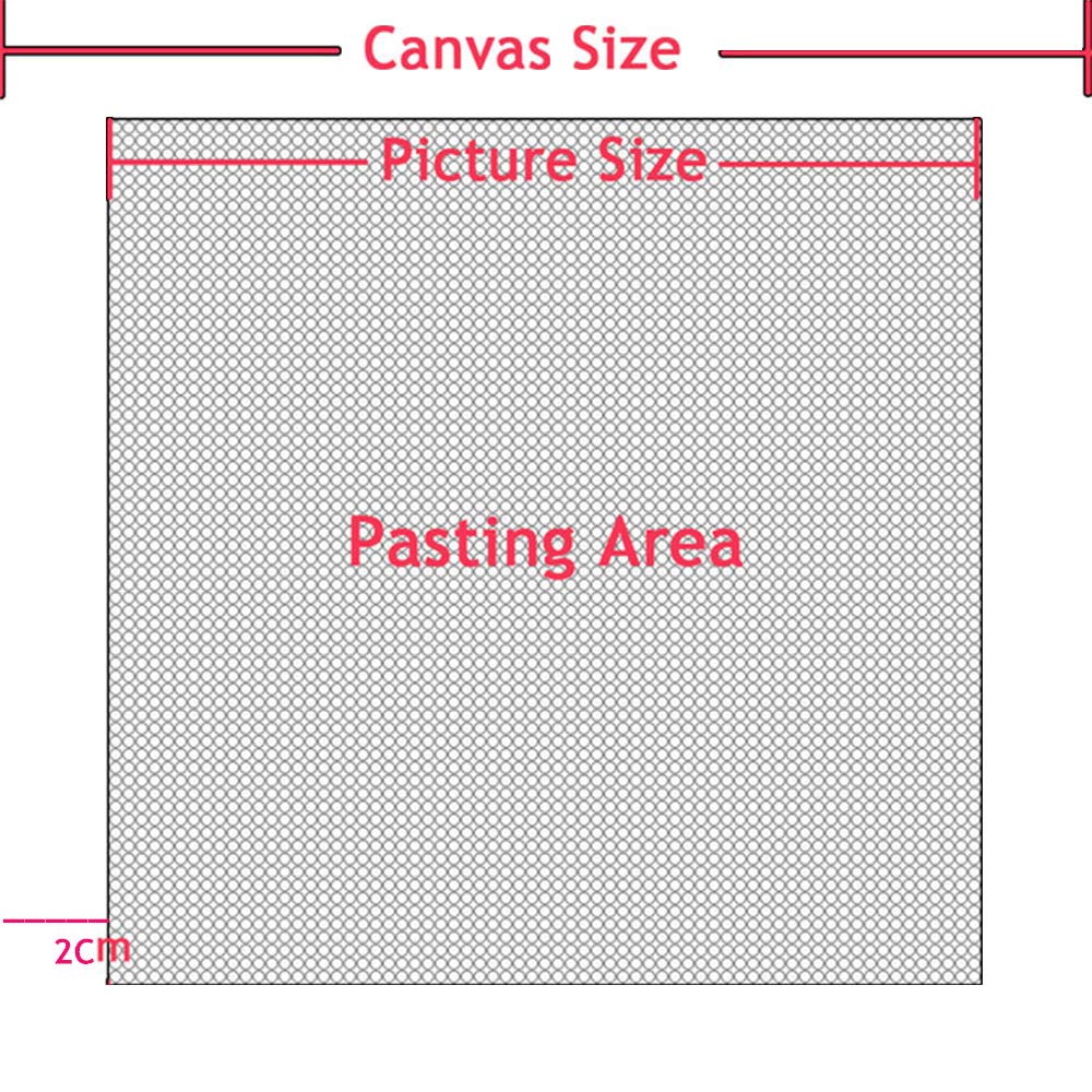 5Pcs/Lot 30x40CM Diamond Painting Canvas with Glue, Round/Square Blank Grid Canvas for Customized Art