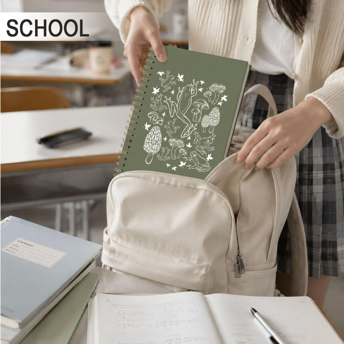 Frog Notebook, Frog Office Supplies, Cute Spiral Journal for Teens