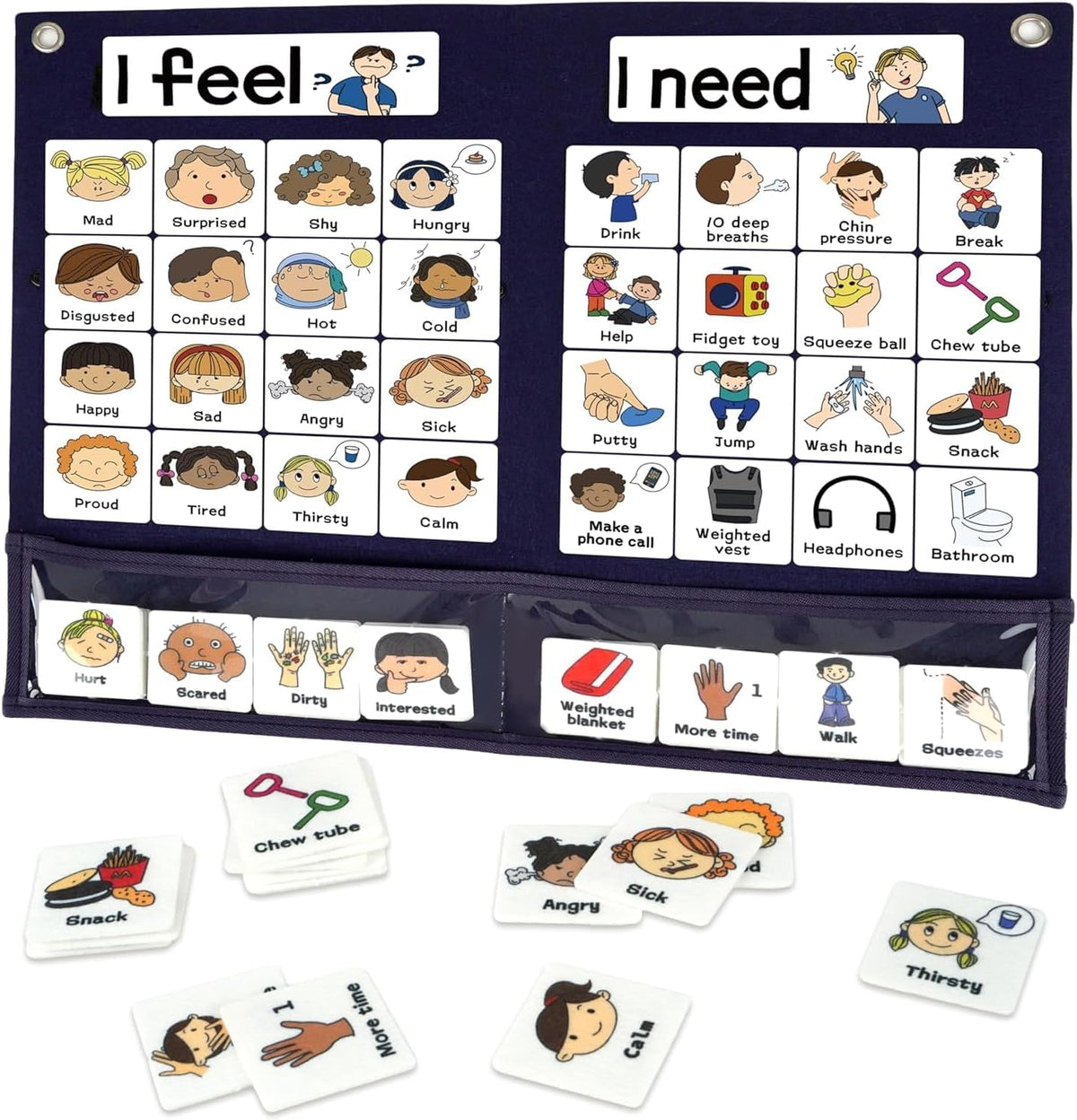 CHEFAN Feelings Chart for Kids, Calm Down Corner & SEL Classroom Tool