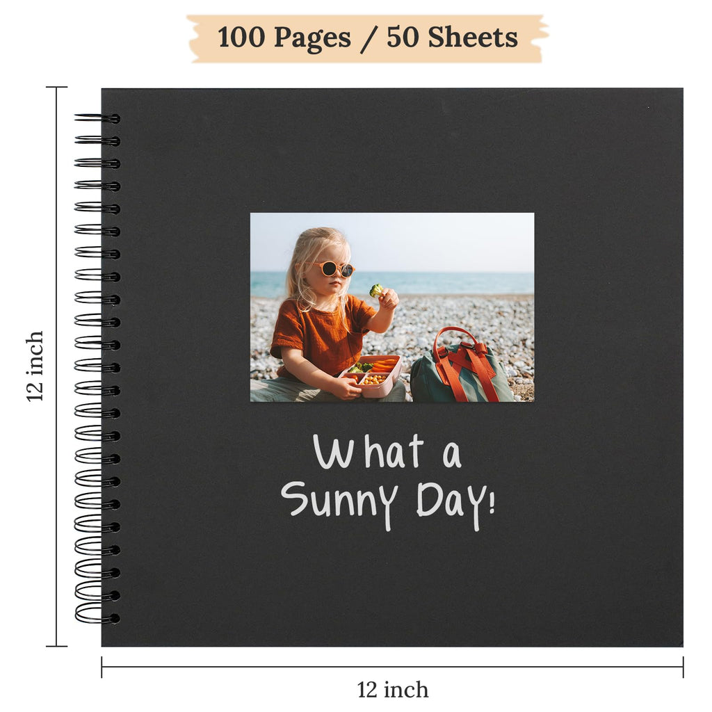 Polaroid Scrapbook Photo Album 7"x7" 20 Sheets 40 Pages Kraft Paper Khaki