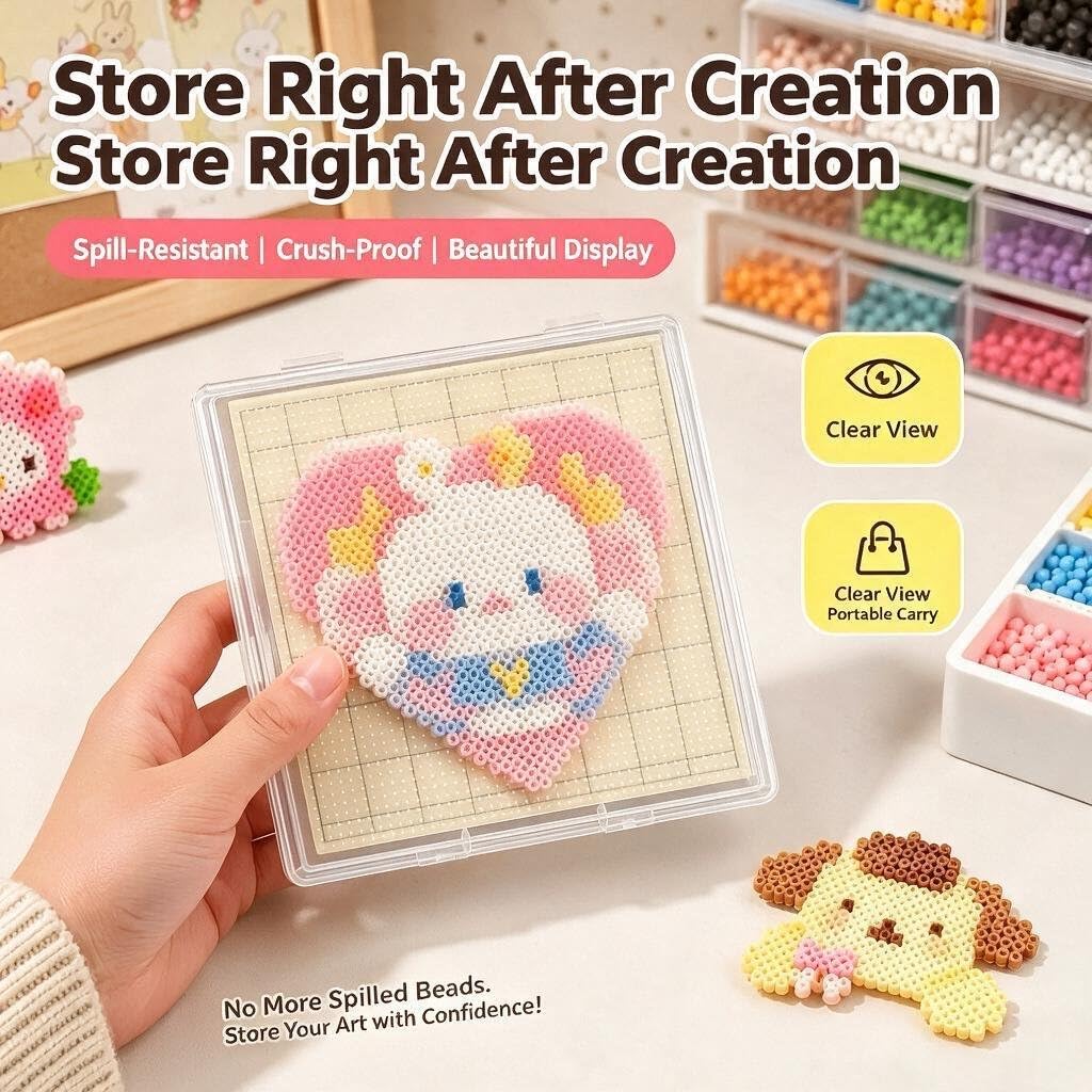 Fuse Beads Pause Box with 2.6mm Board, Beads Art Project Storage Organizer