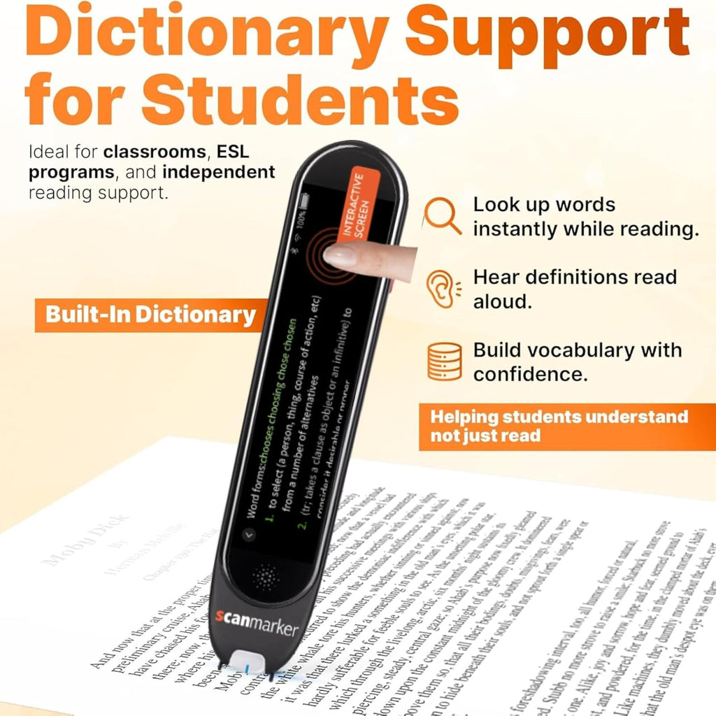 Scanmarker Pro | Translation Pen & Reading Pen for Kids & Adults | Assistive Tool & Language Translator Device for Dyslexia, Reading Support & Language Learners | Translator Pen for 100 Languages