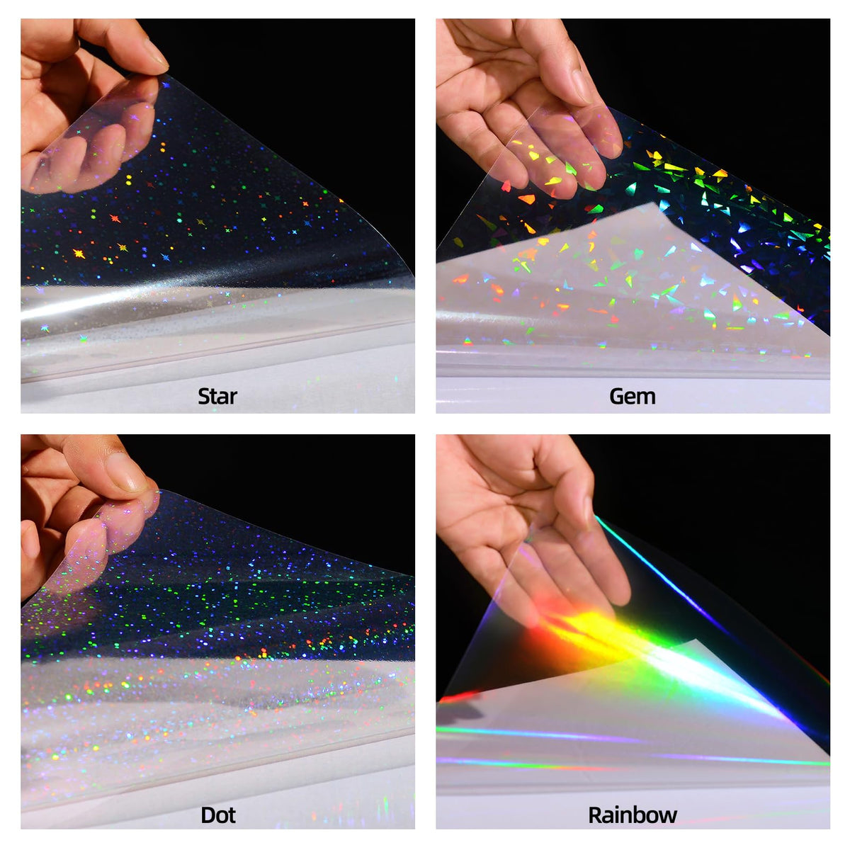 36 Sheets Holographic Laminating Sheets Clear Self Adhesive Sticker Paper