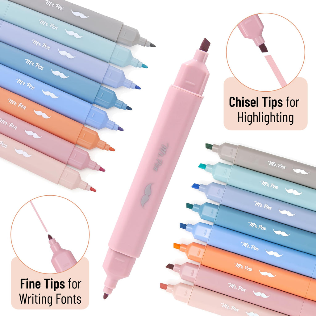 Mr. Pen- Dual Tip Bible Highlighters with Stand, 24 Pack
