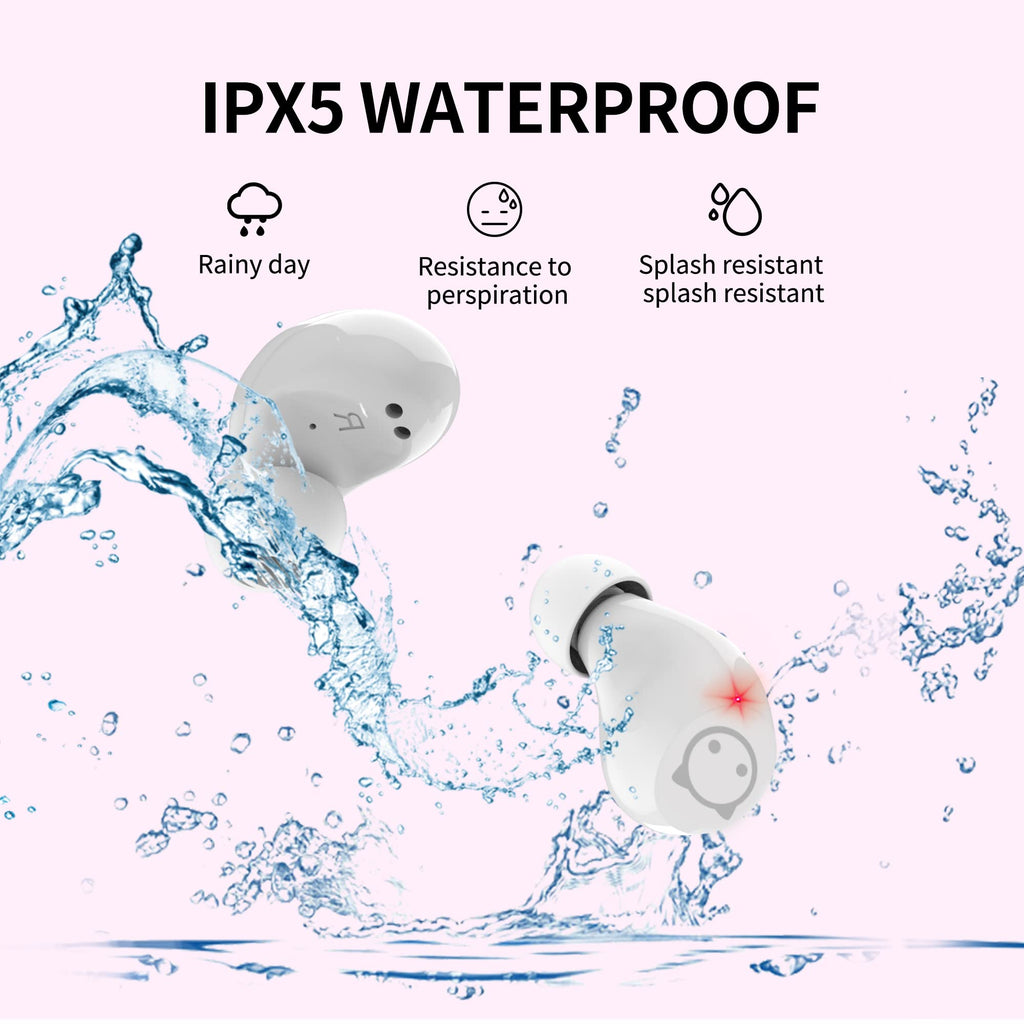 Wireless Earbuds for Kids, Headphones with Cute Panda Charging Case with Mic, Noise Cancelling,Typ-C, 3D Stereo Waterproof Bluetooth Buds for Sport & Outwork,3 x Ear caps(S,M,L)
