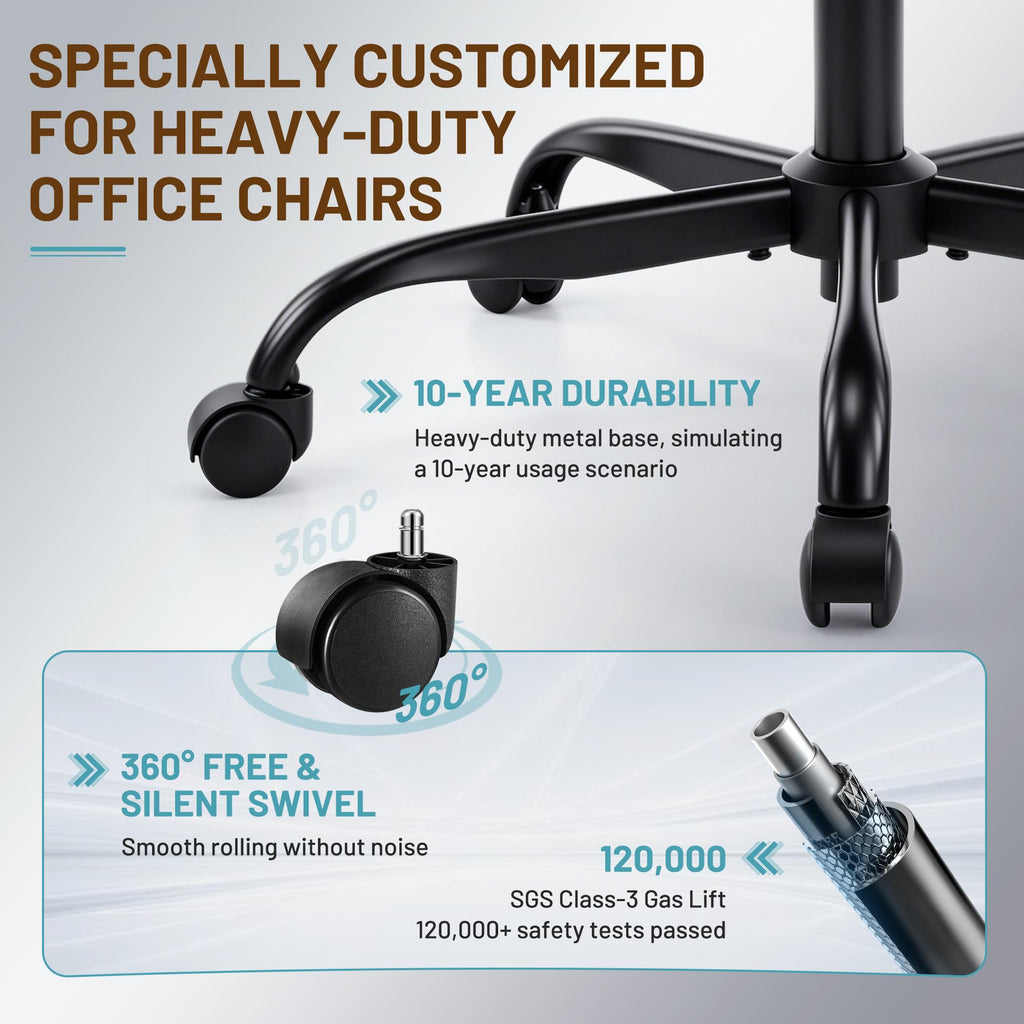 Ergonomic Office Chair, PU Leather High Back Executive Chair with Adjustable Inflatable Lumbar Support and Padded Flip-Up Arms, Recline Swivel Task Computer Chair for Home Office, Khaki