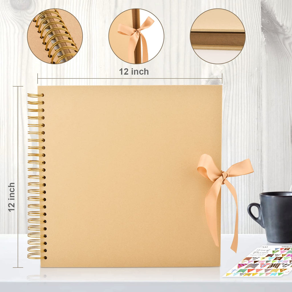 Gotideal 80 Pages Scrapbook Album with 10 Metallic Markers, Black