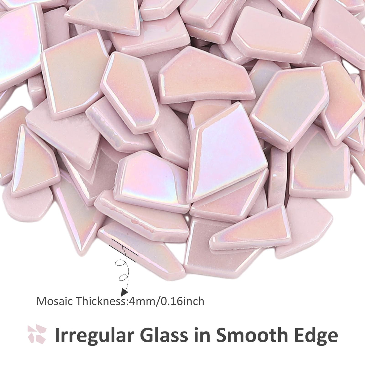 Iridescent Glass Mosaic Tiles for Crafts Bulk,200g Broken Mosaic Glass Pieces for DIY Home Garden Art Projects, Handmade Crafts & Decor