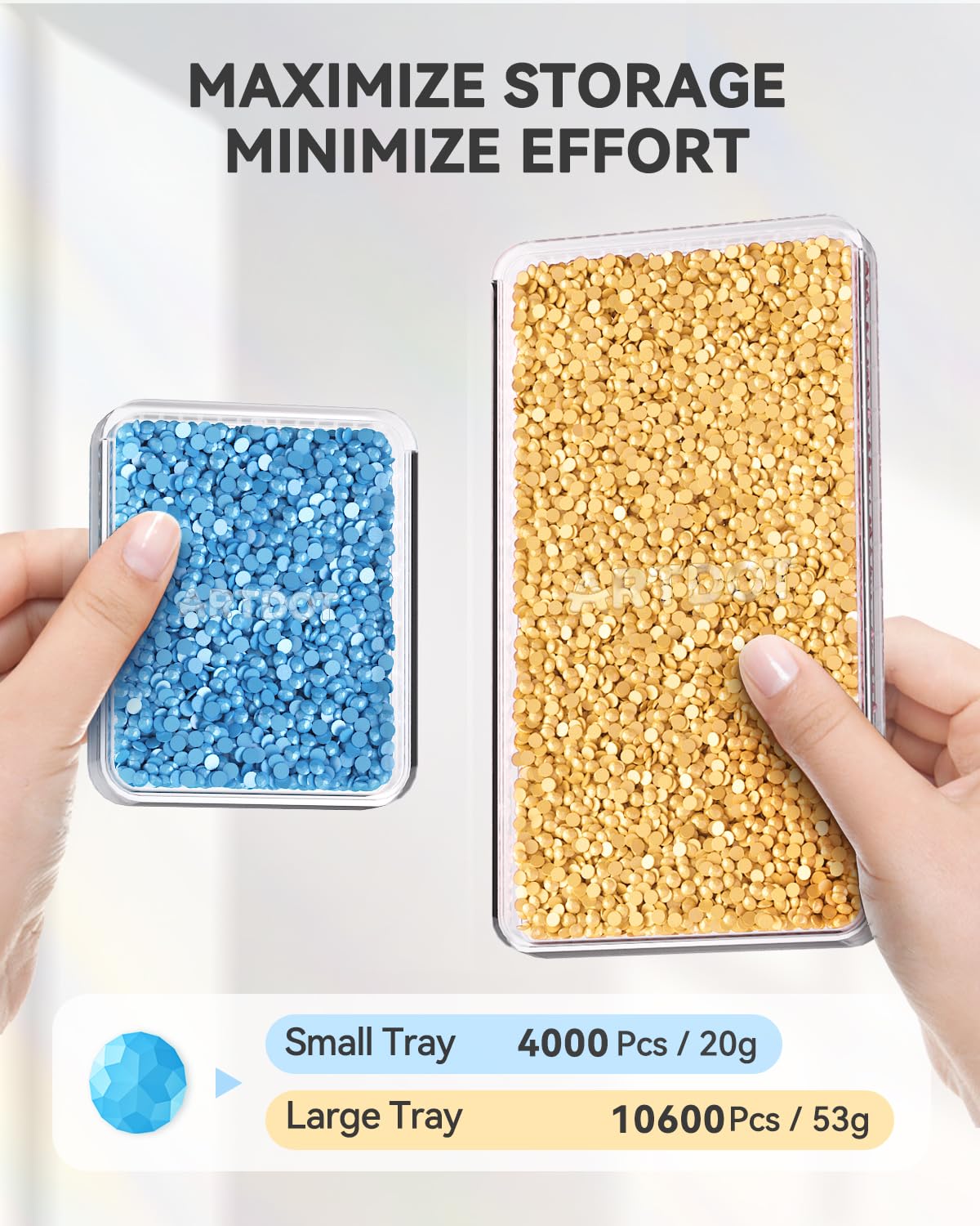 ARTDOT 10-Piece Interlocking Diamond Art Trays Kits for Adults, Stackable Diamond Painting Accessories and Tools