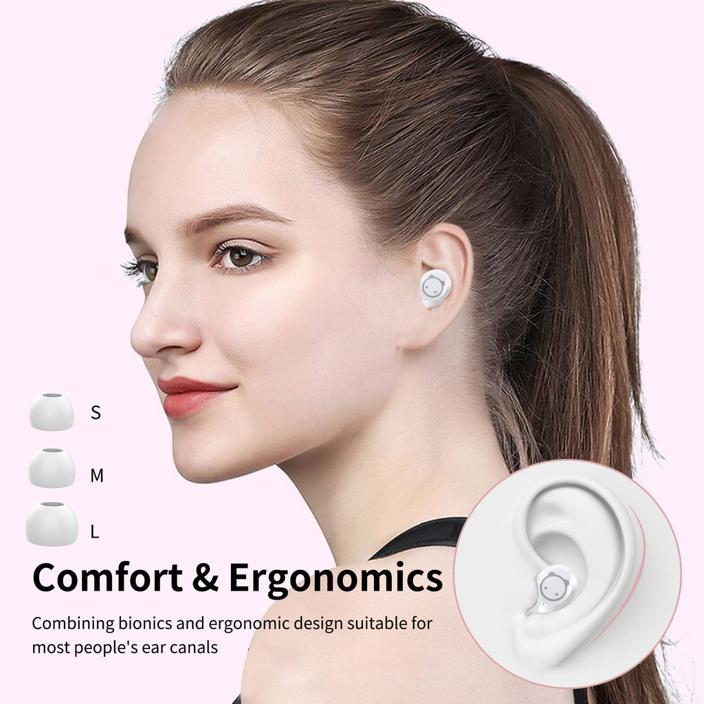 Wireless Earbuds for Kids, Headphones with Cute Panda Charging Case with Mic, Noise Cancelling,Typ-C, 3D Stereo Waterproof Bluetooth Buds for Sport & Outwork,3 x Ear caps(S,M,L)