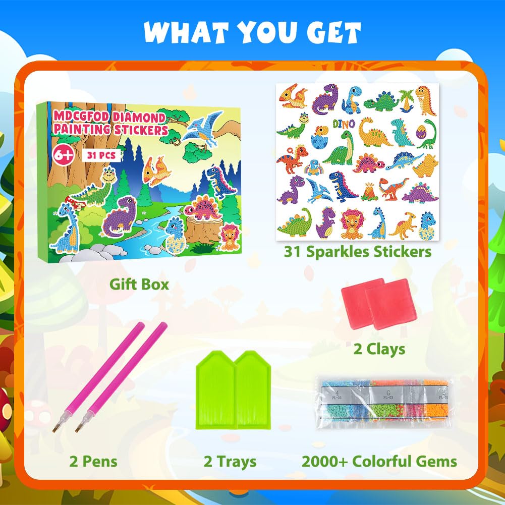 Labeol Diamond Art Kits for Kids Boys and Girls Ages 6-8-10-12 Easy to DIY Creative Diamond Art Sticker Craft by Numbers Kits for Kids and Adult Beginners (Animal)