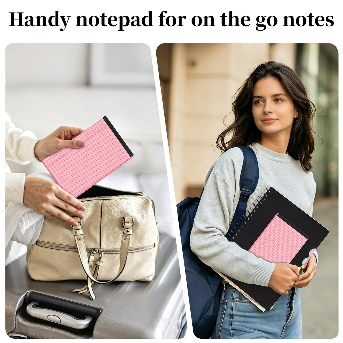 7 PCS Note Pads 5x8 Small Legal Pads 210 Sheets, Perforated Small Notebook Notepad 5 x 8 ,College Ruled Lined Paper Pads 80GSM, Mini Hard Backing Writing Pads Memo for Work School &Office Supplies-Multicolor