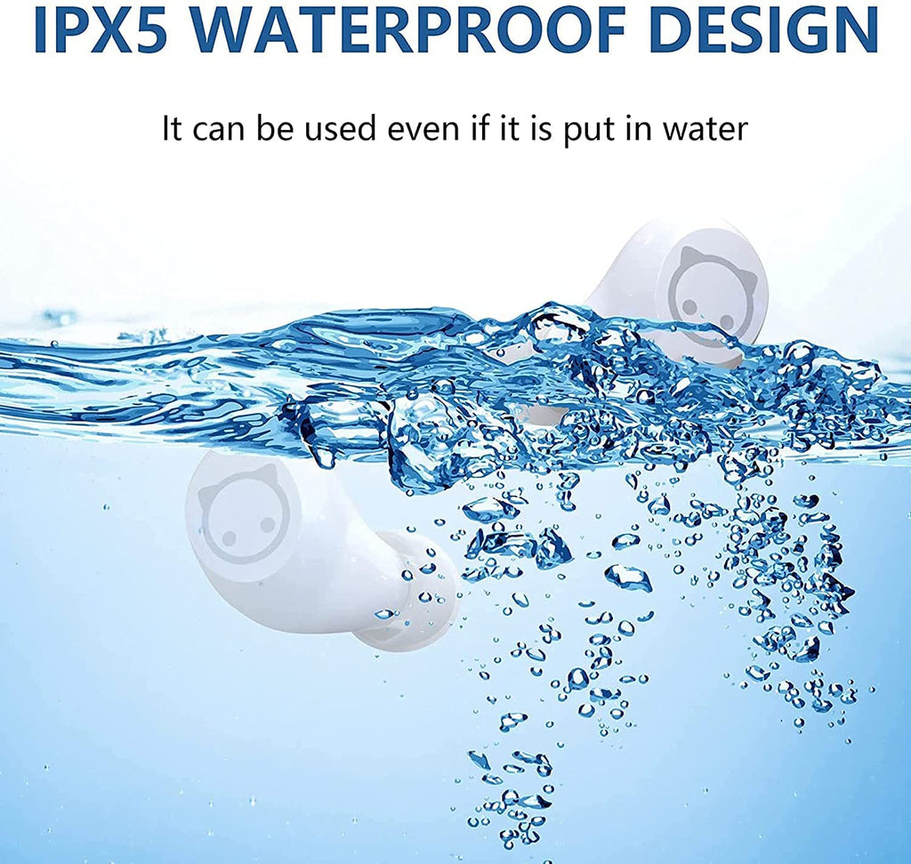 Wireless Earbuds for Kids, Headphones with Cute Panda Charging Case with Mic, Noise Cancelling,Typ-C, 3D Stereo Waterproof Bluetooth Buds for Sport & Outwork,3 x Ear caps(S,M,L)