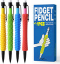 ELETIUO 4-in-1 Silent Fidget Pencil – Sensory Focus Tool for Stress Relief, ADHD, Autism & Anxiety. Fine Motor Skills Aid with Textured Silicone Sleeve for for Kids and Adults
