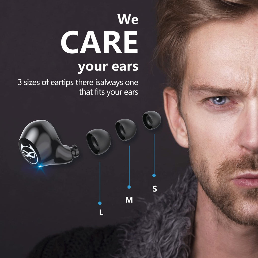 Wireless Earbuds for Kids, Headphones with Cute Panda Charging Case with Mic, Noise Cancelling,Typ-C, 3D Stereo Waterproof Bluetooth Buds for Sport & Outwork,3 x Ear caps(S,M,L)