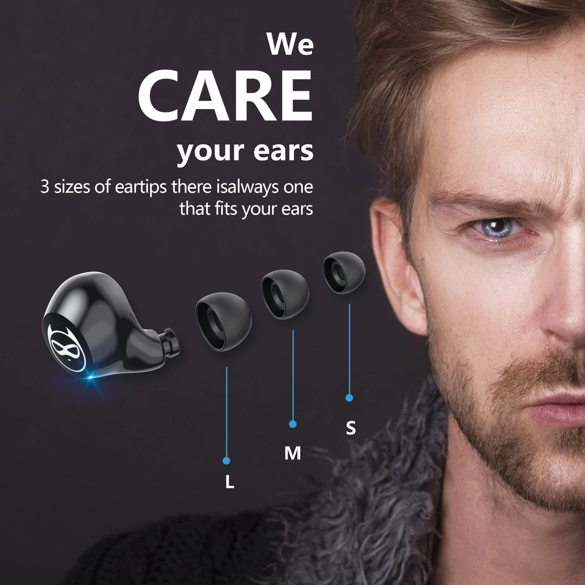 Wireless Earbuds for Kids, Headphones with Cute Panda Charging Case with Mic, Noise Cancelling,Typ-C, 3D Stereo Waterproof Bluetooth Buds for Sport & Outwork,3 x Ear caps(S,M,L)