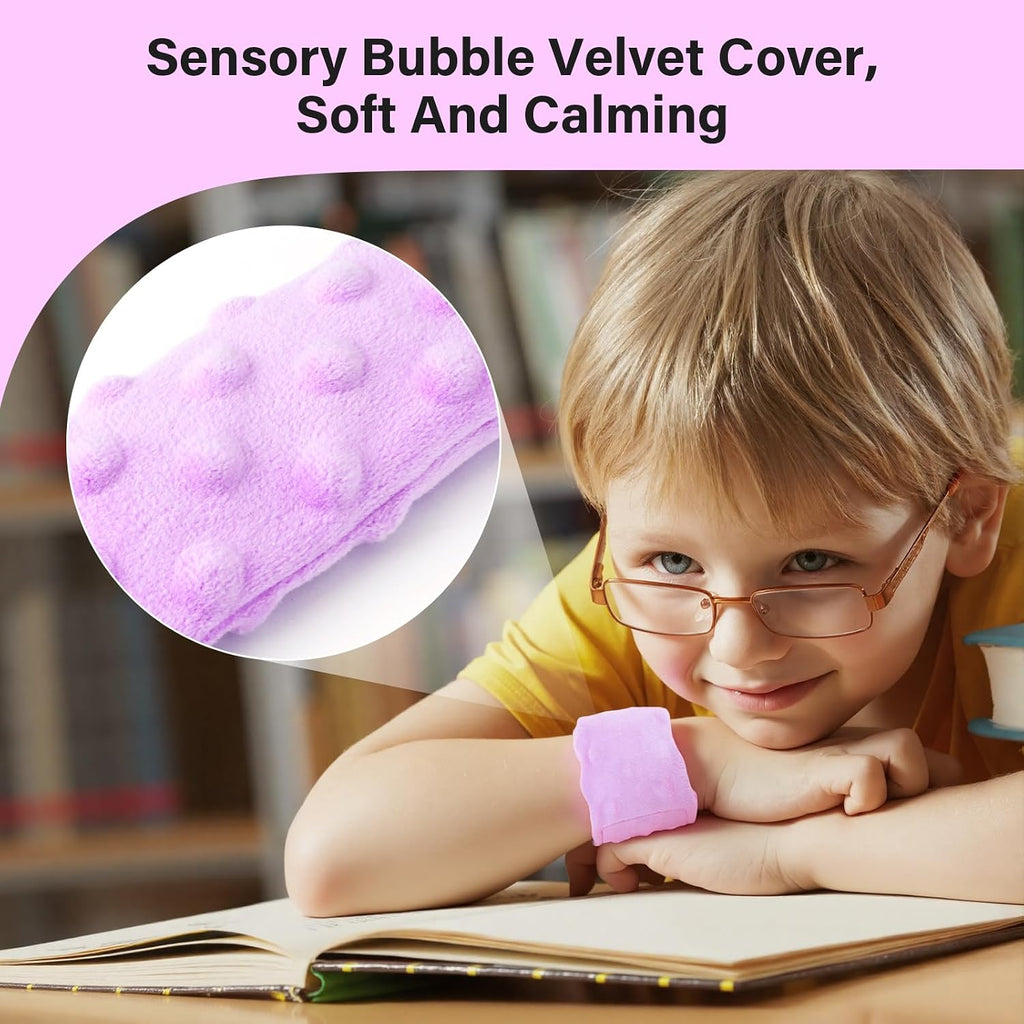 Sensory Weighted Bracelets for Kids, Sensory Wristbands for Autism ADHD SPD Anxiety Relief, Calming and Focus for Special Needs Child, Two Pack, Light Purple