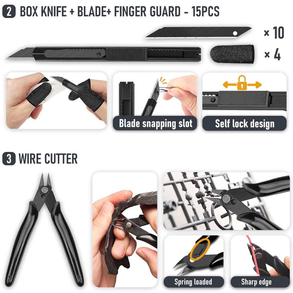 3D Printer Tools Kit, Quality 3D Printing Tool Kit for Model Finishing/Deburring/Drilling, 3D Printer Accessories for All FDM/SLA Printers Removing Support, Cutting Filament, Cleaning Nozzle