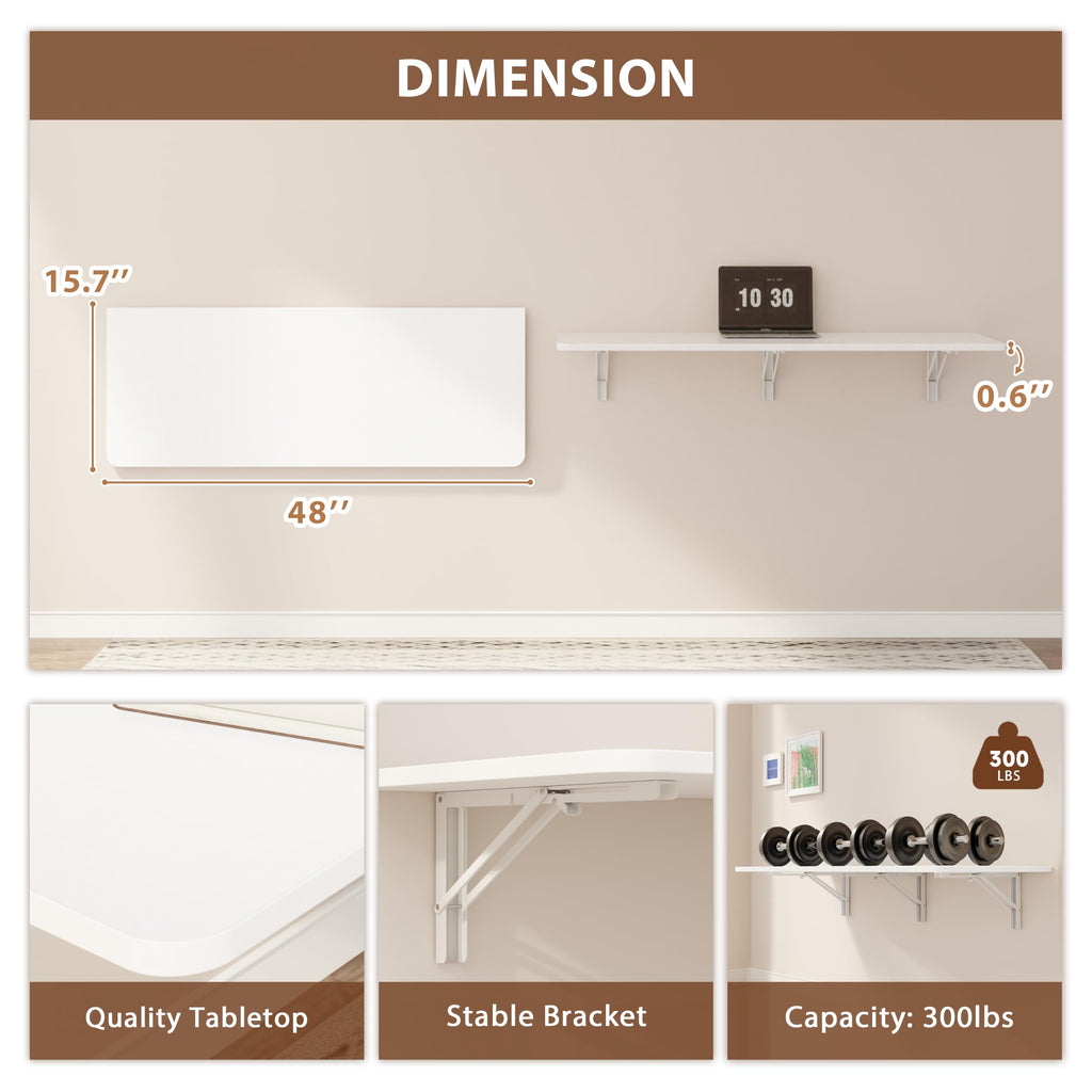 Dogsky Wall Mounted Folding Table 24x15.7 in - 100LB Capacity