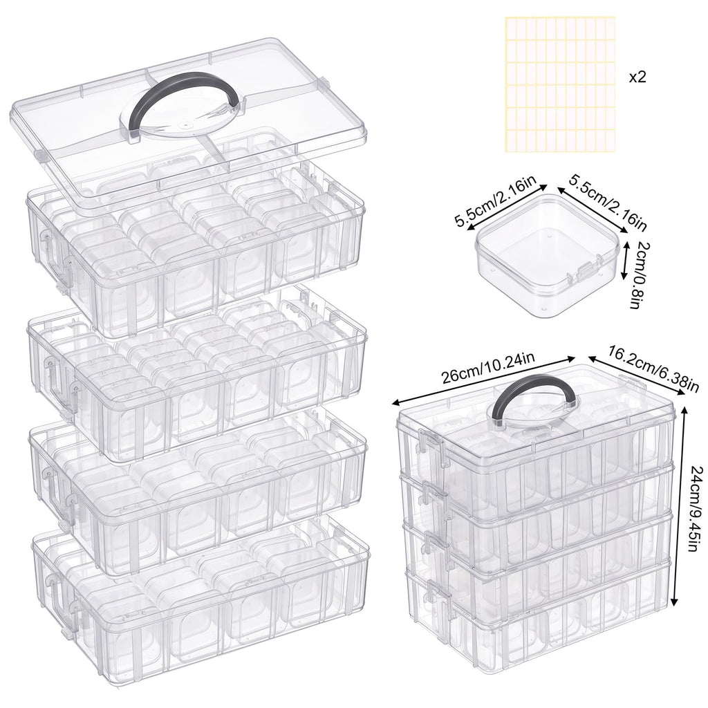 Bead Organizer 3 Tier 30 grid Stackable Craft Tackle Storage Container