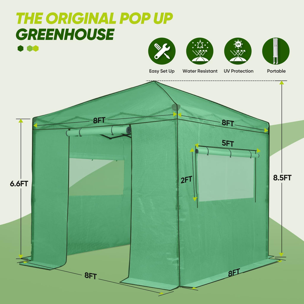 EAGLE PEAK Pop-Up Walk-In Greenhouse (Multiple Sizes)