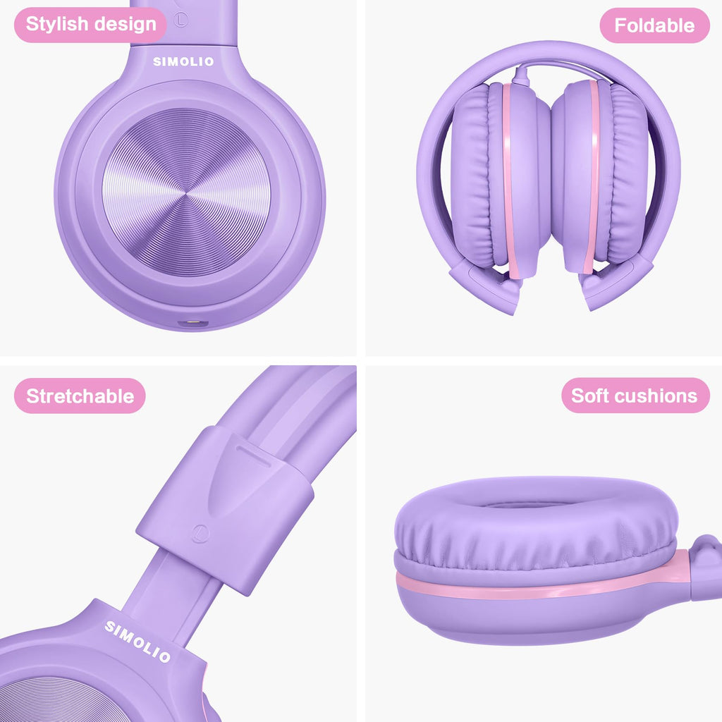 SIMOLIO Manyshare Kids Headphones with Mic, 3.5mm Wired School Headset