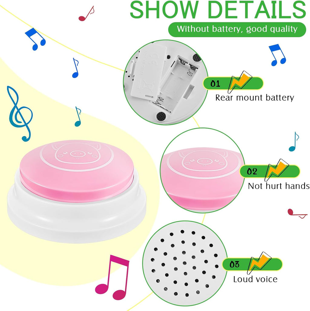 Syhood 8 Pcs Animal Sounds Buzzer for Trivia, Classic Style