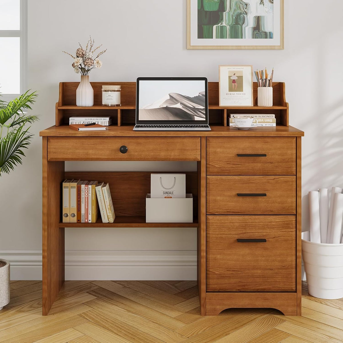4 EVER WINNER 44-Inch Student Desk with Drawers