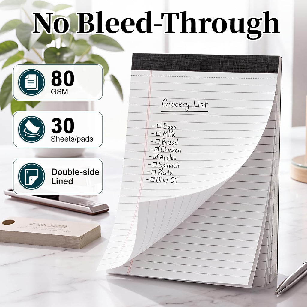 7 PCS Note Pads 5x8 Small Legal Pads 210 Sheets, Perforated Small Notebook Notepad 5 x 8 ,College Ruled Lined Paper Pads 80GSM, Mini Hard Backing Writing Pads Memo for Work School &Office Supplies-Multicolor