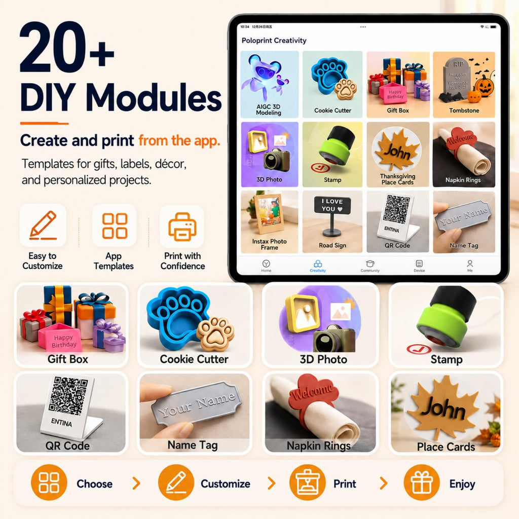 Entina Tina2C 3D Printer for Beginners, Fully Assembled Starter Mini 3D Printer, Start in 8 Mins, App & WiFi Control, Auto Leveling, 3500+ Model Library, 25+ Creative DIY Modules for STEM, Home