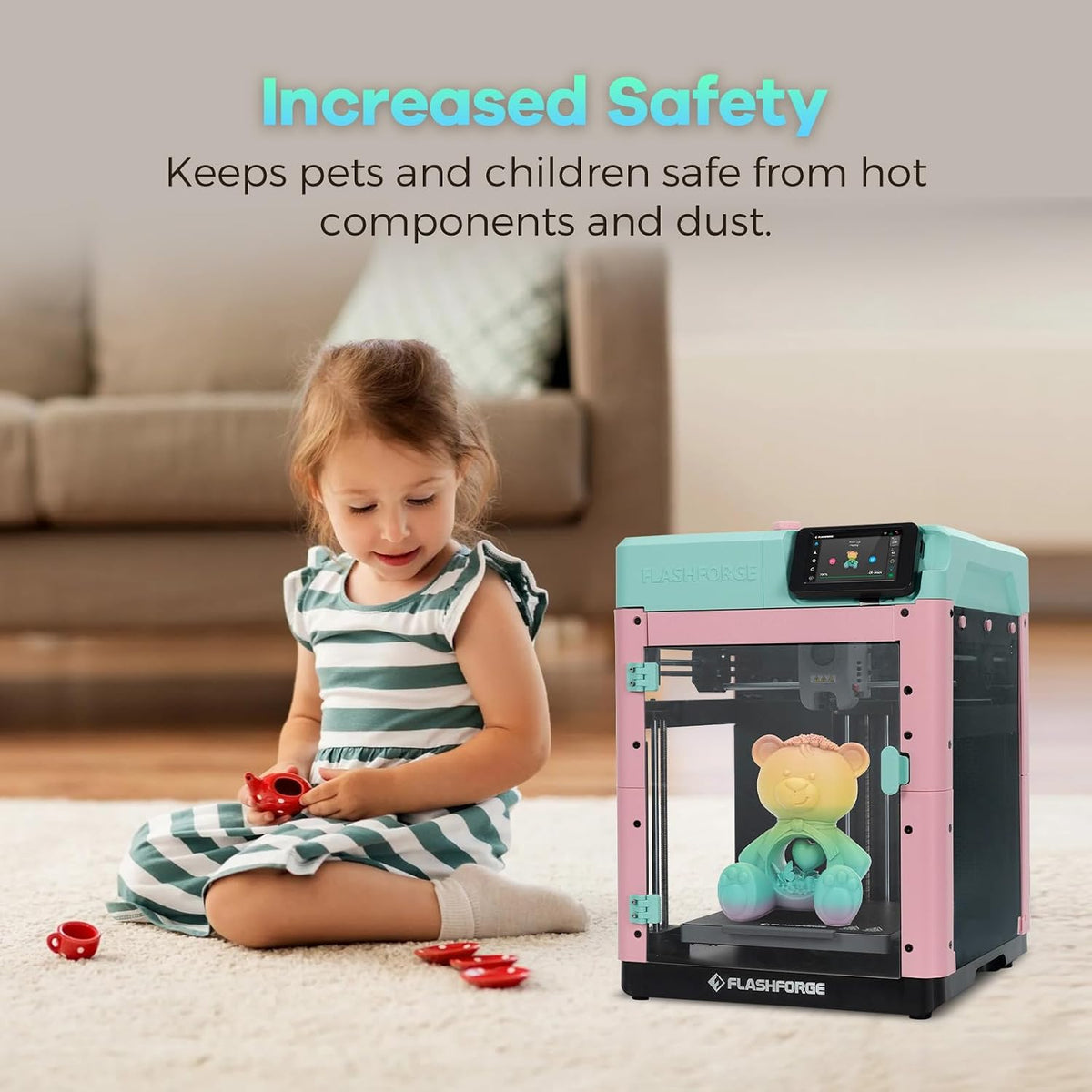 FLASHFORGE Adventurer 5M 3D Printer Enclosure kit, DIY Design, Reduce Noise, Increase Safety and Odor Isolation, Supports Printing High Temperature Filaments, Like ASA and PC