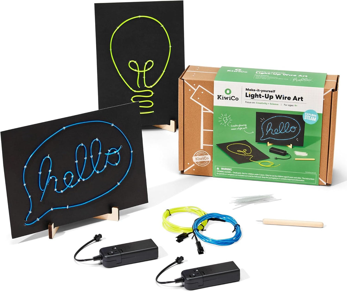 KiwiCo DIY Neon Sign Kit - Light-Up Wire Art STEM Craft, Ages 9+
