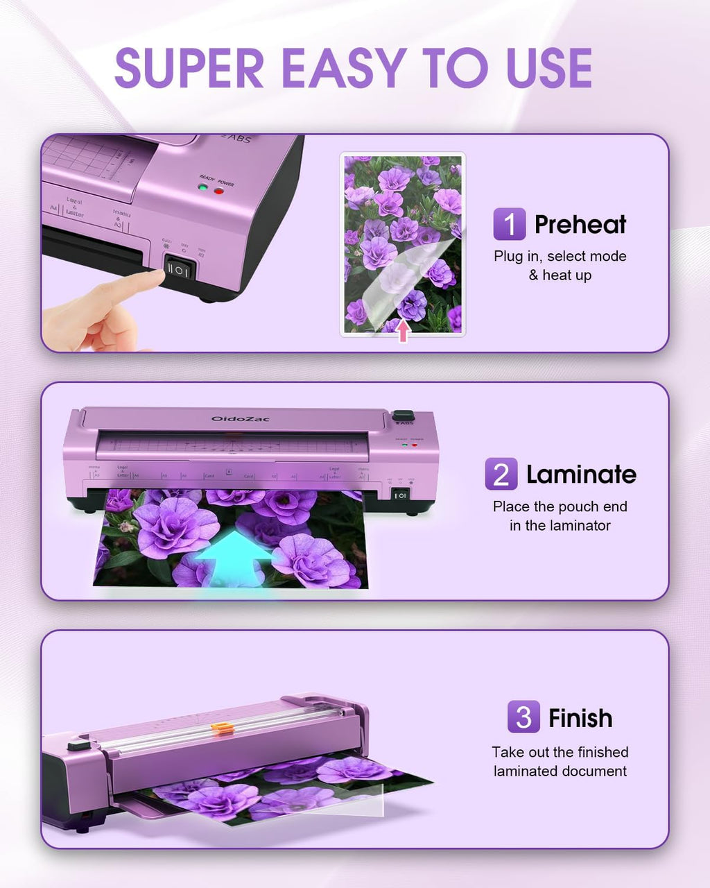 Laminator Machine 13 Inch, Mica Heating Dual Roller for Professional Lamination, 11x17 Personal Laminator with Laminating Pouches for Teachers, Hot & Cold Thermal Laminate for Home, Office