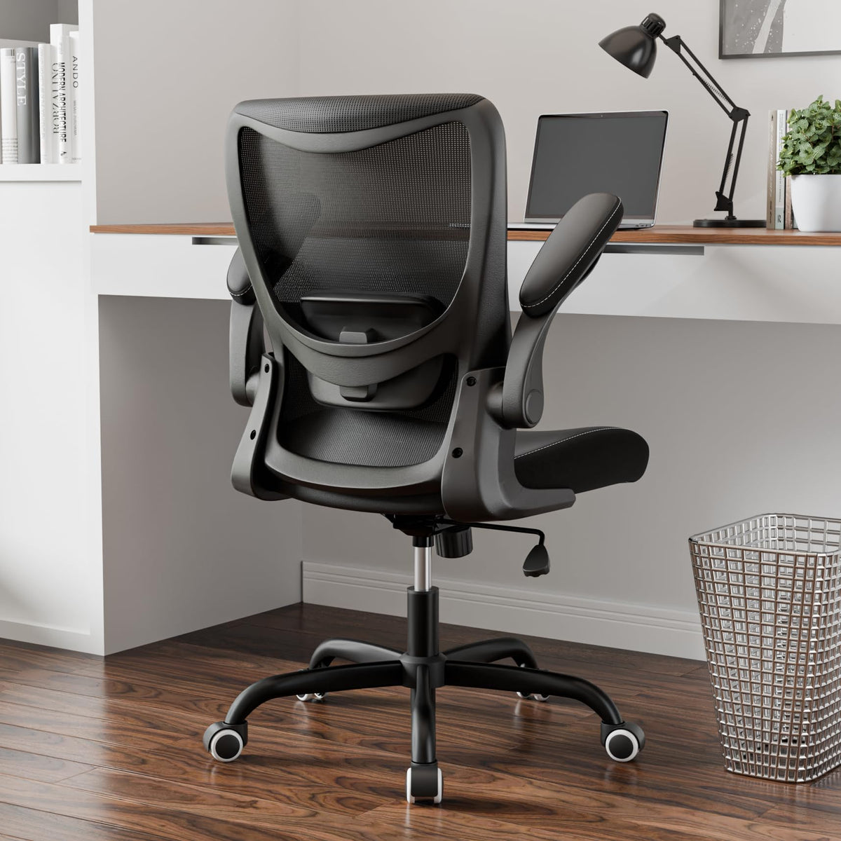 MUXX.STIL Mesh Study Chair with Adjustable Lumbar Support and Flip-Up Arms