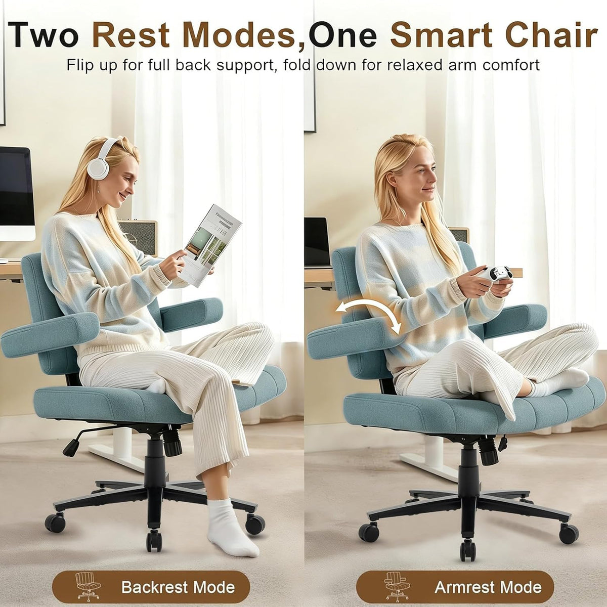 Vigosit Plush Cross-Legged Desk Chair (Multiple Colors)