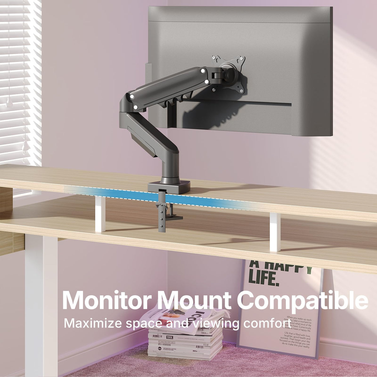 HUANUO 55″ x 26″ Electric Standing Desk with 2 Drawers &24.4″ Large Keyboard Tray, C-Clamp Mount Compatible, Adjustable Computer Desk for Office, Sit Stand Up Desk with 4 Height Presets, Light Walnut