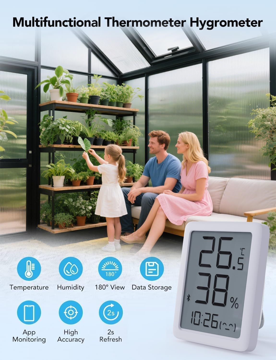 Windproof Tunnel Greenhouse with Thermometer (Multiple Sizes)