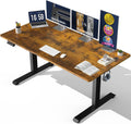 Veken 63"x28" Wider Large Standing Desk, Electric Height Adjustable, Brown