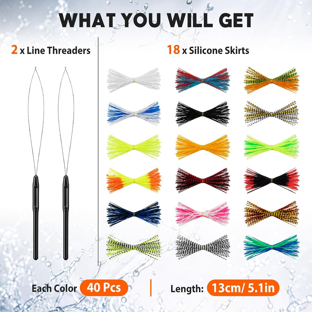 Thiccywoov Silicone Skirt Legs Fly Tying Material with Threader Tools