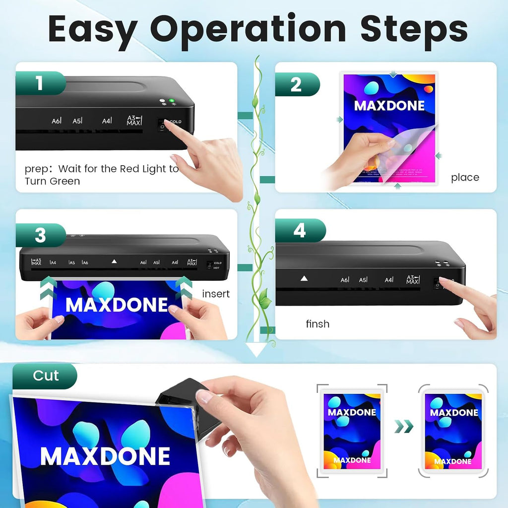MAXDONE: 13" 4-in-1 Thermal & Cold Laminator (11x17)