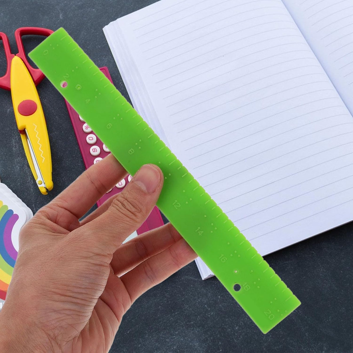 Ipetboom Braille Ruler for the Visually Impaired, Tactile Measuring Tool