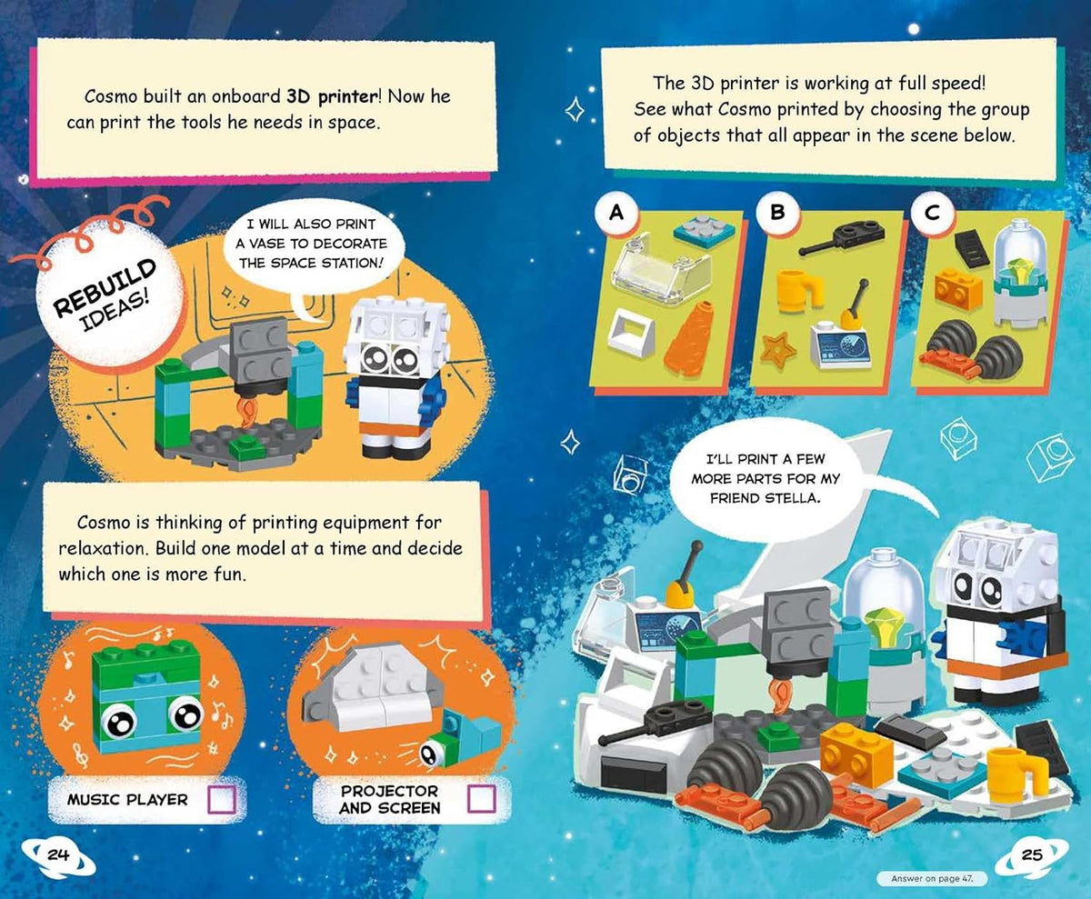 LEGO Books: Space Build and Play Box (Ages 6+, 57 Pieces)
