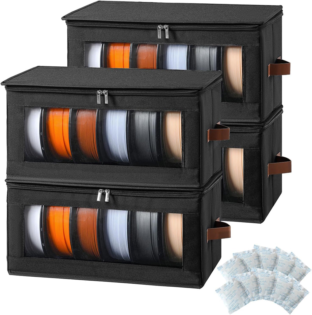 Qozary Filament Storage Box, 4 Pack Filament Container for 3D Printing