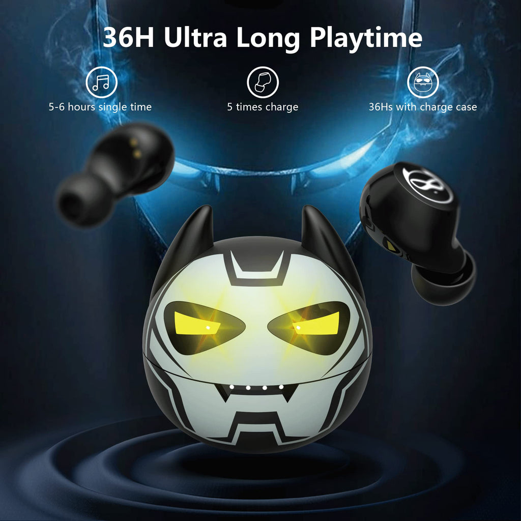 Kids Wireless Earbuds, Noise Reduction Earbuds for Kids Bluetooth 5.0 Waterproof in-Ear Headphones with Mic and Charging Case, Deep Bass Touch Control 36H Playtime Headset for School.