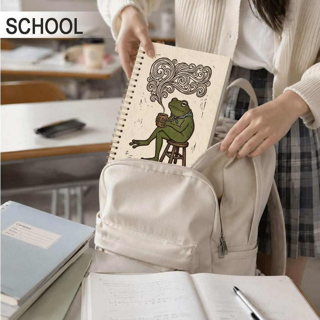 Frog Notebook, Frog Office Supplies, Cute Spiral Journal for Teens