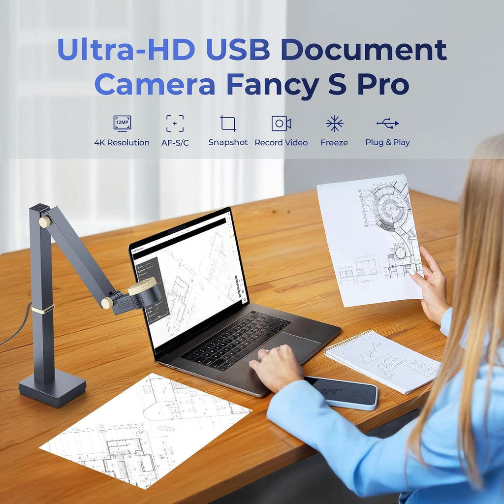 CZUR Fancy S Pro 12MP USB Document Camera - Black