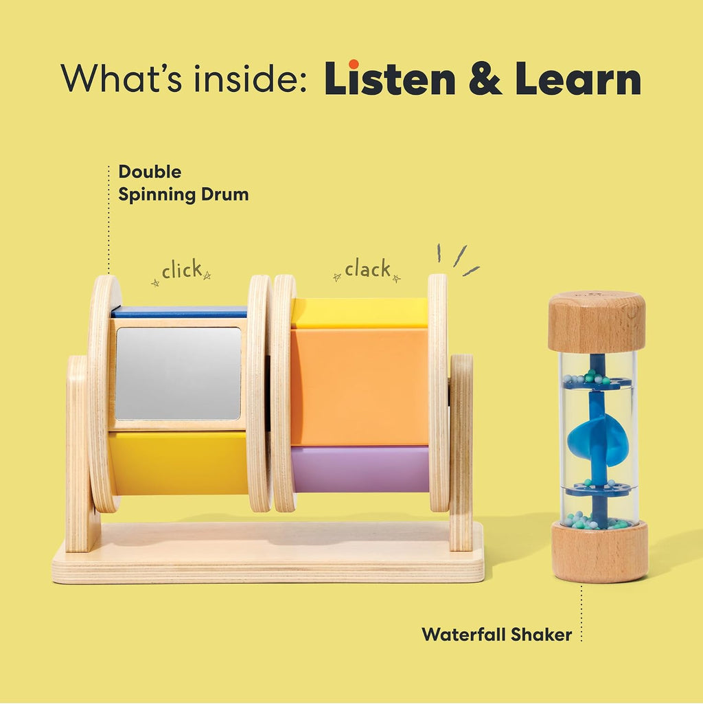 KiwiCo Baby Learning Bundle: Tracking Mirror, Sound Set & Stacker, Ages 0+