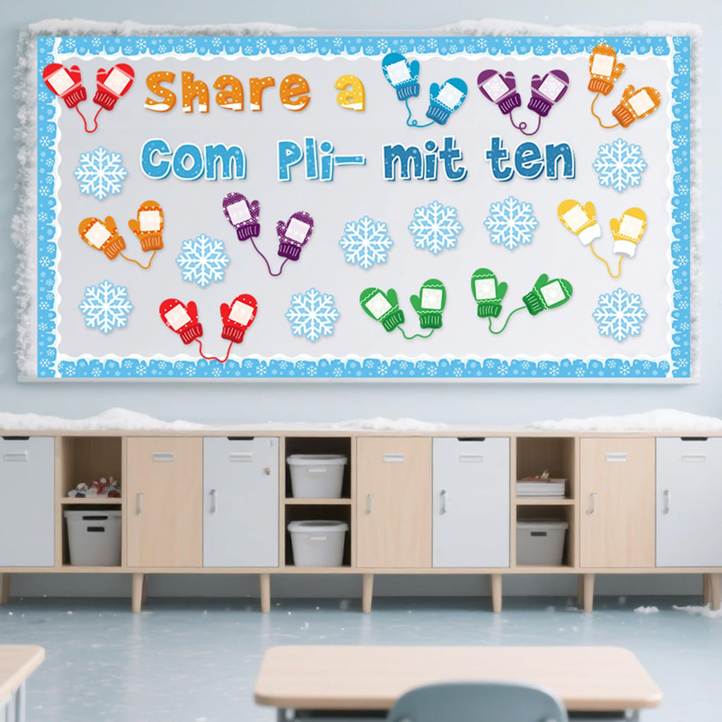 Funrous 71 Pcs Winter Bulletin Board Set Holidays Around The World