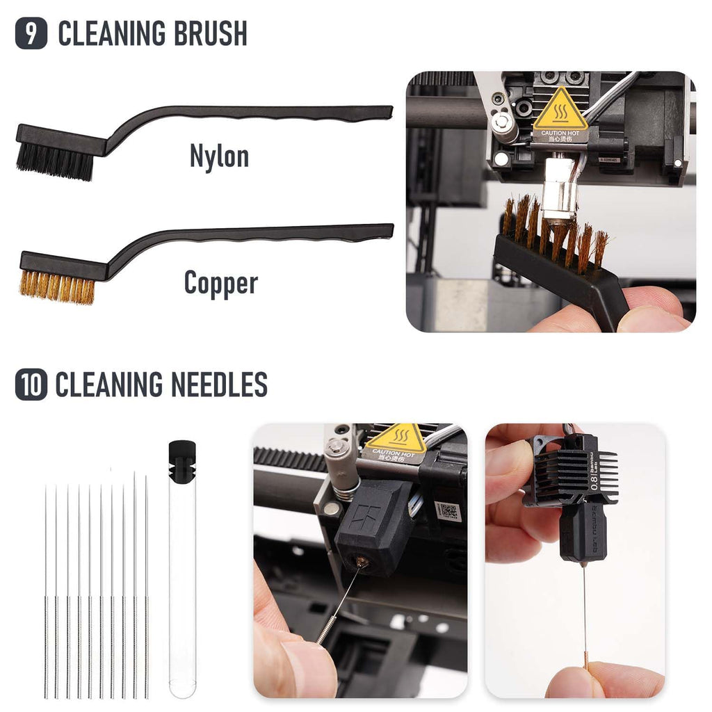 3D Printer Tools Kit, Quality 3D Printing Tool Kit for Model Finishing/Deburring/Drilling, 3D Printer Accessories for All FDM/SLA Printers Removing Support, Cutting Filament, Cleaning Nozzle